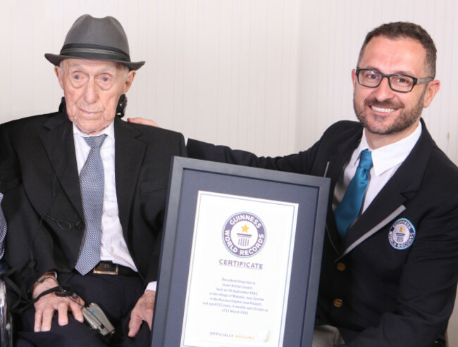 Guinness World Records announces new Oldest man - Israel Kristal - Marco Frigatti Head of Records