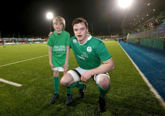 James Ryan with mascot Jack Cooney