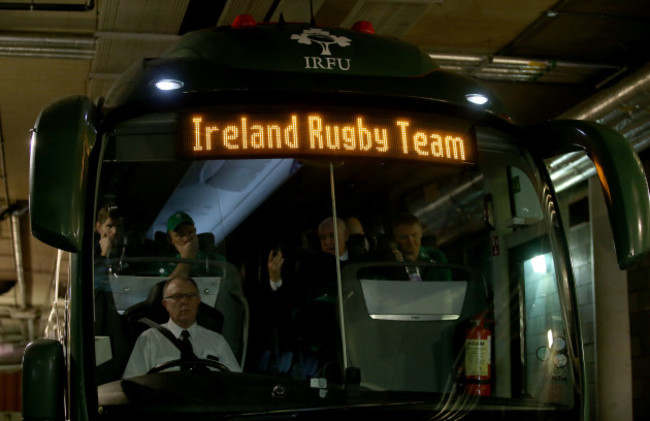 The Ireland team bus arrives