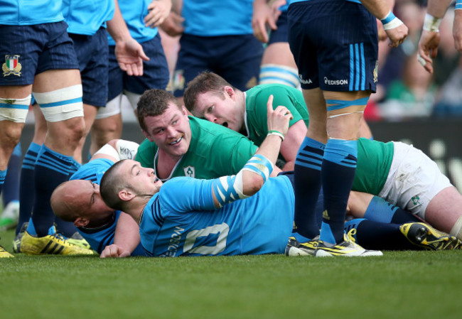 Jack McGrath celebrates his try