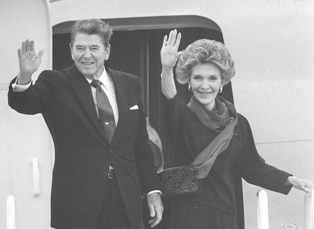 US President Ronald Reagan with his wife Nancy.