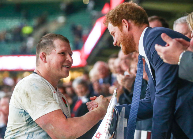 Dylan Hartley with Prince Harry