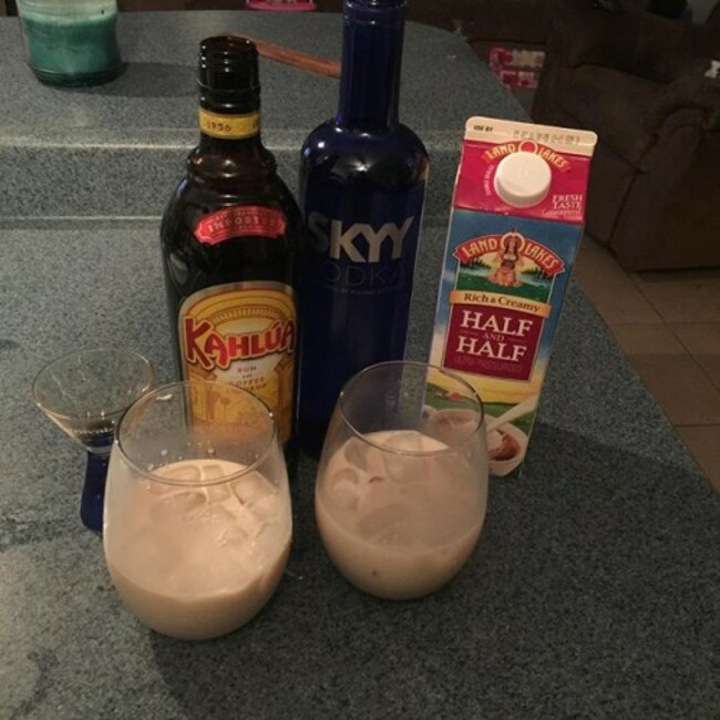 Mommy daddy time! #whiterussian #sky #kahlua #halfandhalf