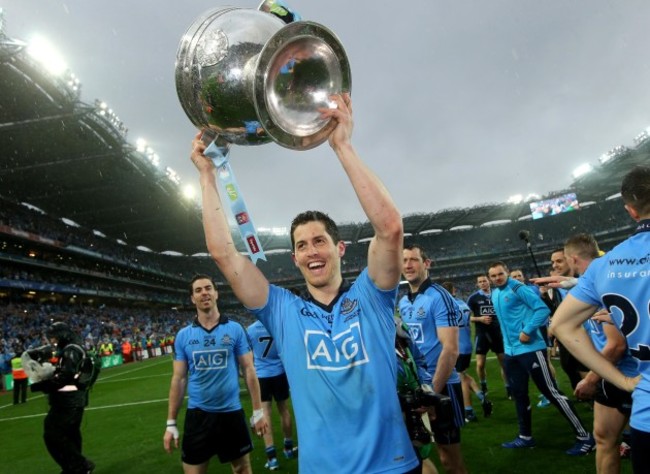 Rory O'Carroll celebrates with the Sam Maguire trophy