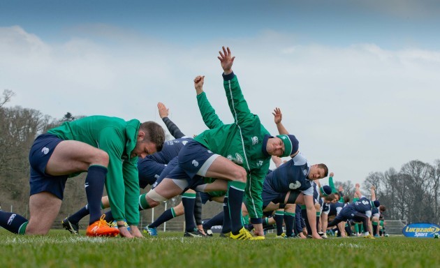A view of Ireland training today