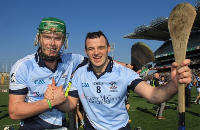 Ronan Lynch and Alan Dempsey celebrate