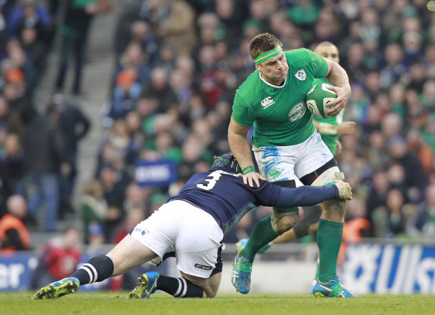 CJ Stander is tackled by Willem Nel