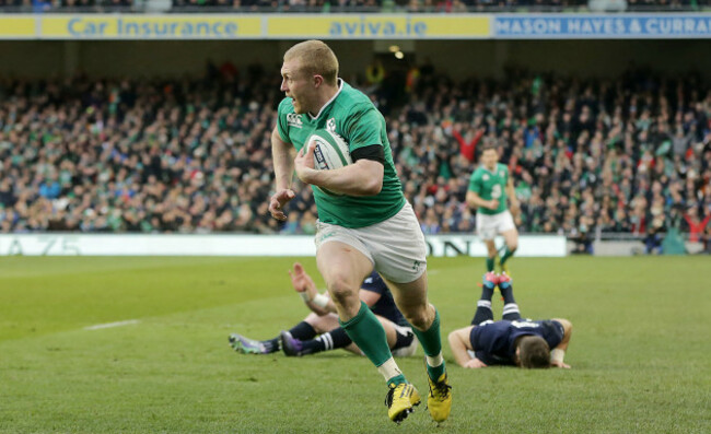 Keith Earls scores a try