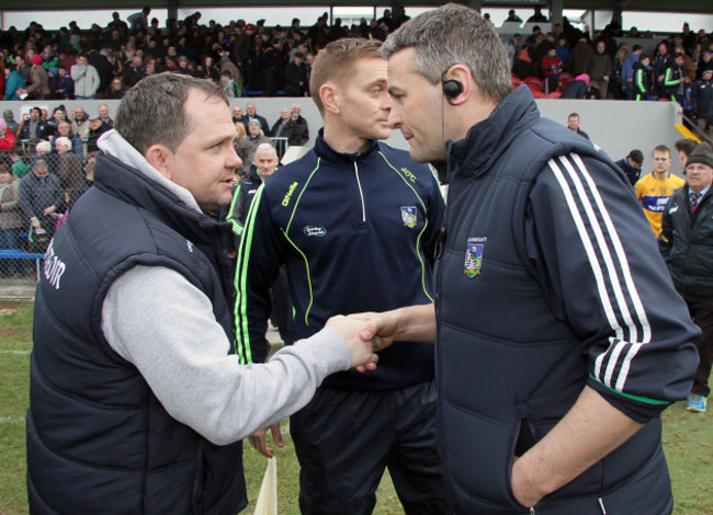 Davy Fitzgerlad and TJ Ryan shake hands after the game