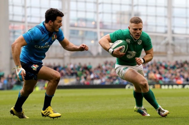 Ian Madigan scores a try