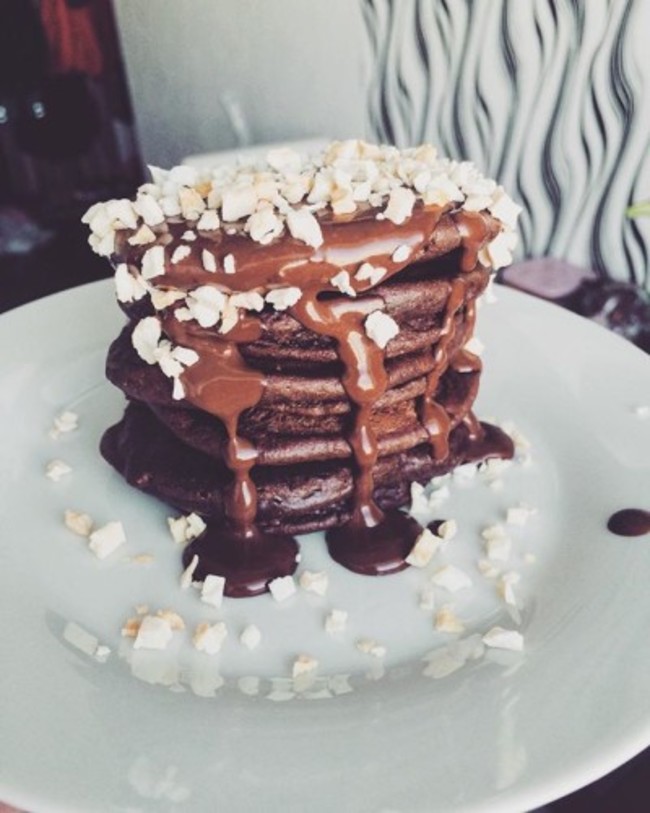 Chocolate everywhere! Sunday's pancakes