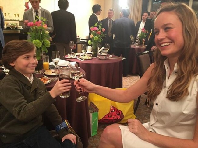 28 weeks ago(according to Instagram) @roomthemovie premiered at the #telluridefilmfestival. After the screening @jacobtremblay and I toasted. He had chocolate milk and I had red wine. I remember feeling so vulnerable after sharing this movie with the world for the first time; unsure of what was to come. Last night marked what may be our final toast to this film . He had a soda and I had sake. We are in Japan. Together we have traveled the globe, spent almost two years hanging out, playfully arguing about things like who can hold their breath longer and talking at length about Room. At its core, every step of the way has been taken with love. We were generous and patient with each other. We laughed a lot, especially when it was hard. We picked each other up, answered for the other when one was tired and always kept silliness alive. Thank you Room for bringing us together. Thank you Room for uniting us with the rest of the world. Thank you to everyone who shared this journey with us. I will never ever forget it.