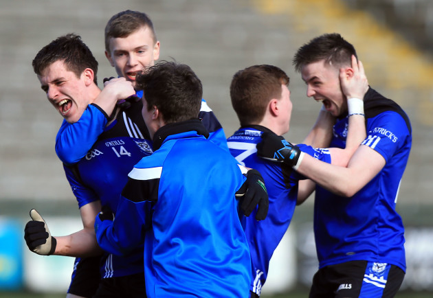 Maghera players celebrate at the final whistle