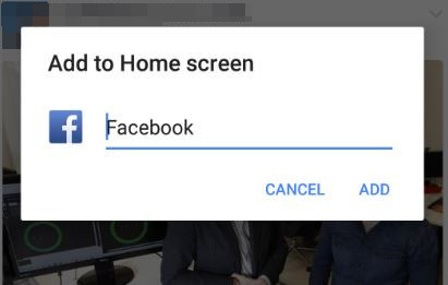 Facebook home screen