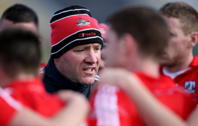 Brian Cuthbert speaks to his players