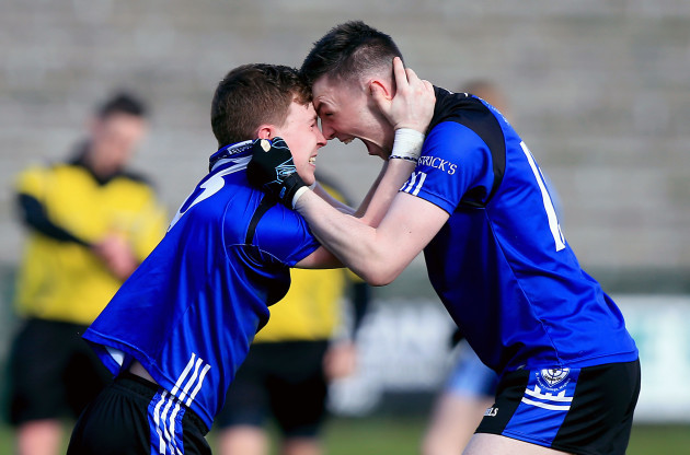 Maghera players celebrate at the final whistle