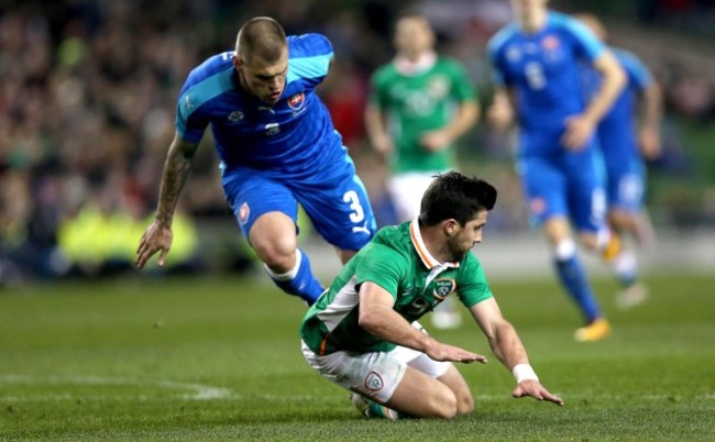 Shane Long is brought down for a second penalty by Martin Skrtel