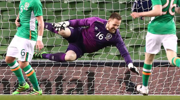 Rob Elliot picks up an injury as Slovakia score the opening goal