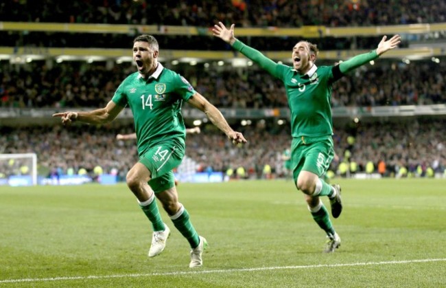 Jonathan Walters celebrates scoring his second goal