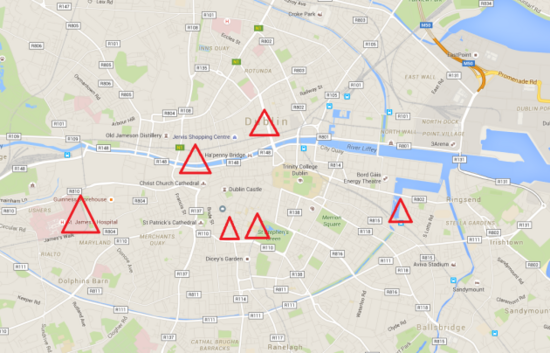 Map of rebel positions - Friday