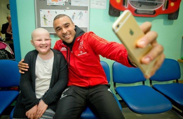 11 year old Claire Tuite with Simon Zebo