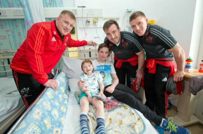 John Ryan, Niall Scannell and Andrew Conway with George and Tom O'Brien