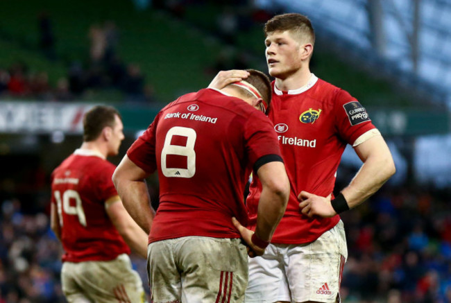 CJ Stander consoled by Jack O'Donoghue at the final whistle