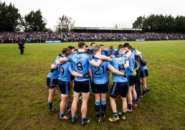 The Dublin team huddle