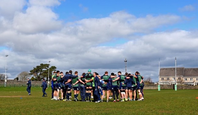 The team huddle