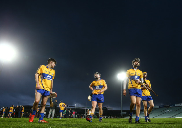 Tadhg Connellan, David Fitzgerald, Cian McInerney and Keith White dejected after the game