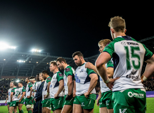 The Connacht team dejected after the game