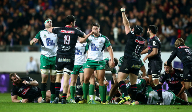 Fabien Barcella celebrates at the final whistle