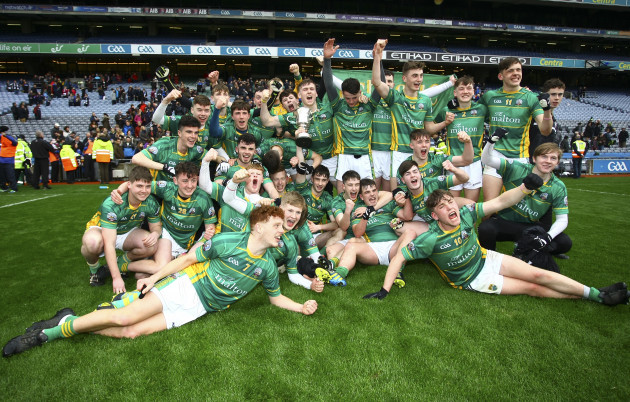 The St Brendans players celebrate with the Hogan Cup