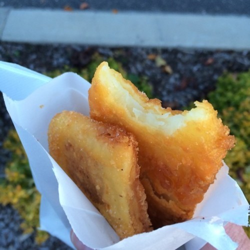 Arvo snack #100happydays day 12 #potatocakes #potatoscallops #food #fatisgood