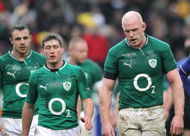 Ronan O'Gara and Paul O'Connell at the end of the match