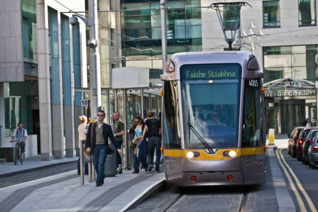 The LUAS stop on Harcourt Street