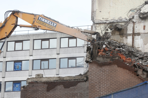 12/04/2016. Demolition work are carried out on The