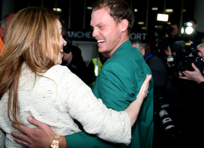 Danny Willett Arrival - Manchester Airport
