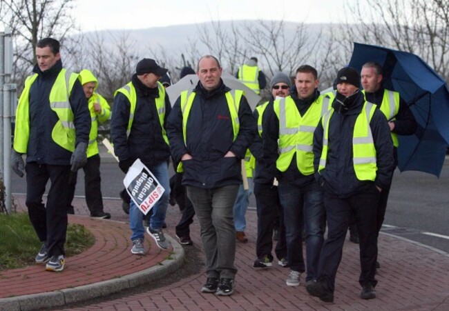 27/3/2016 LUAS strike. Pictured are stricking LUAS