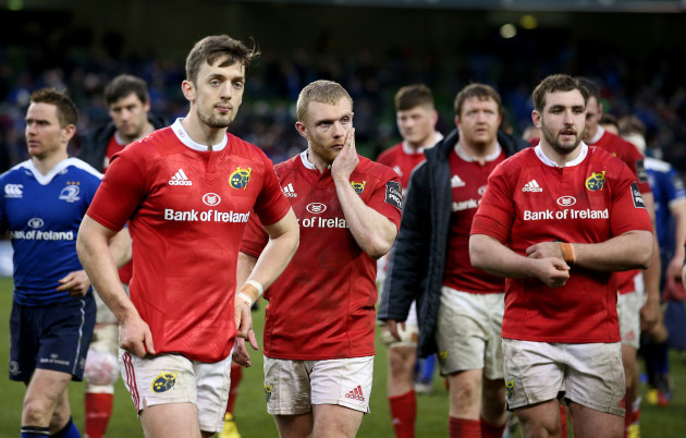 Keith Earls and Darren Sweetnam dejected after the game