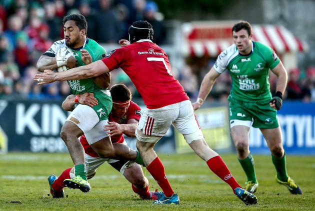 Bundee Aki tackled by CJ Stander and Tommy O'Donnell