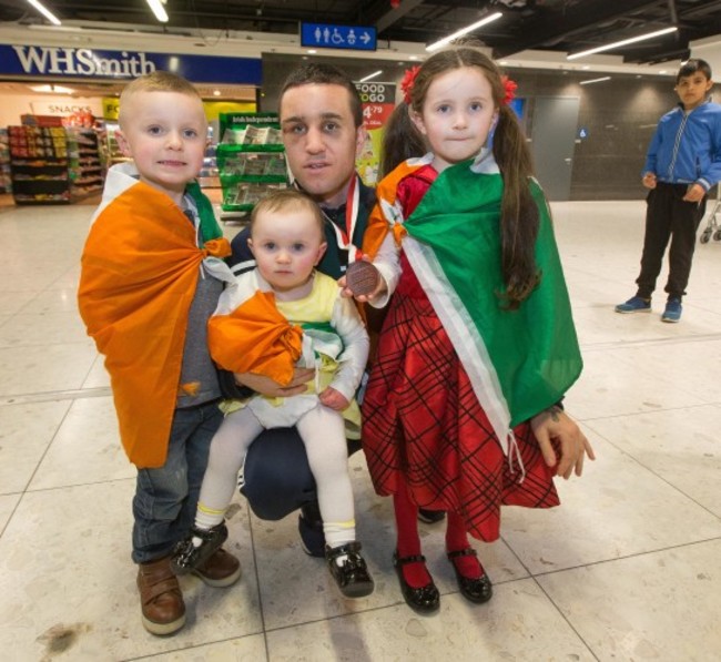 David Joyce with his children Mickey Joe, Rihanna Joyce and Amber Joyce