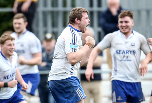Liam O'Connor celebrates after the final whistle
