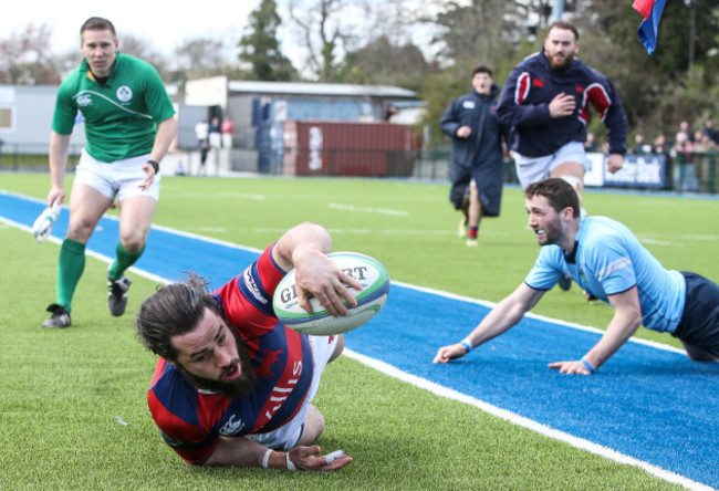 Mick McGrath scores a try