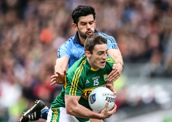 Cian O'Sullivan tackles Stephen O’Brien