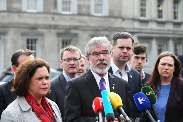 5/4/2016. Sinn Fein President Gerry Adams arrives