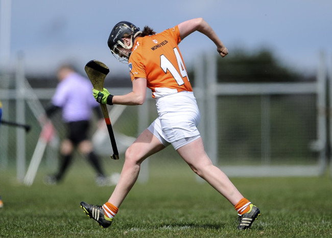 Colette McSorley celebrates after scoring a goal