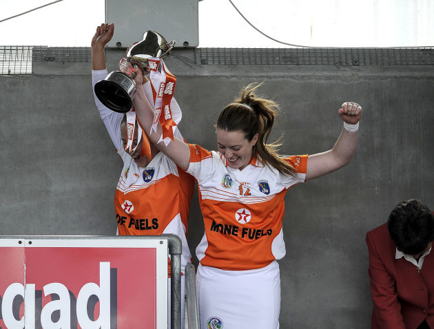 Ciara Donnelly celebrates with the cup