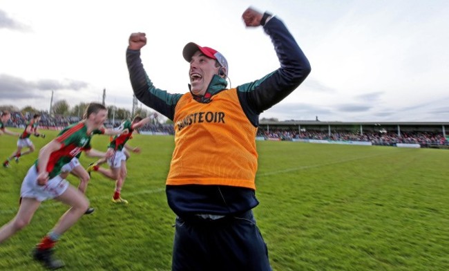 Michael Solan celebrates at the final whistle