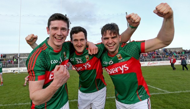 Mayo players celebrate at the end of the game
